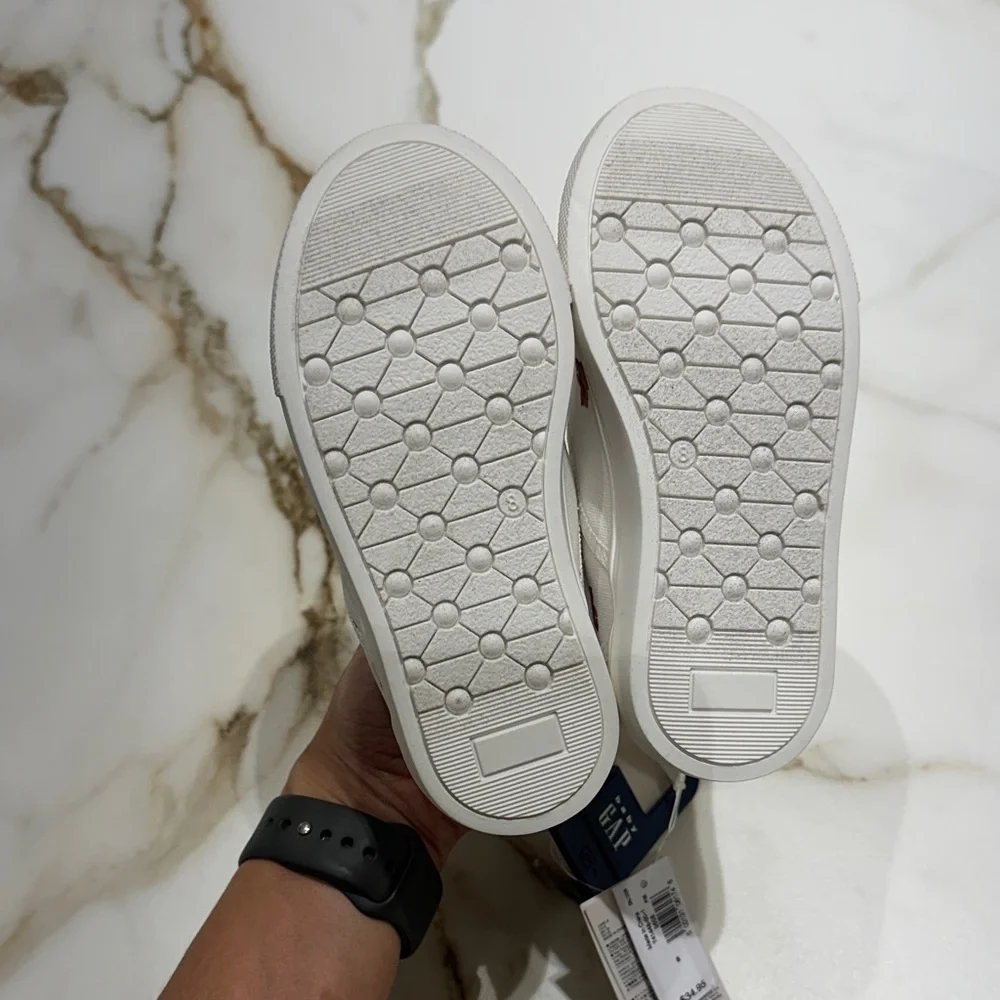 GAP Kids White Slip-On Sneakers with Bear Print
